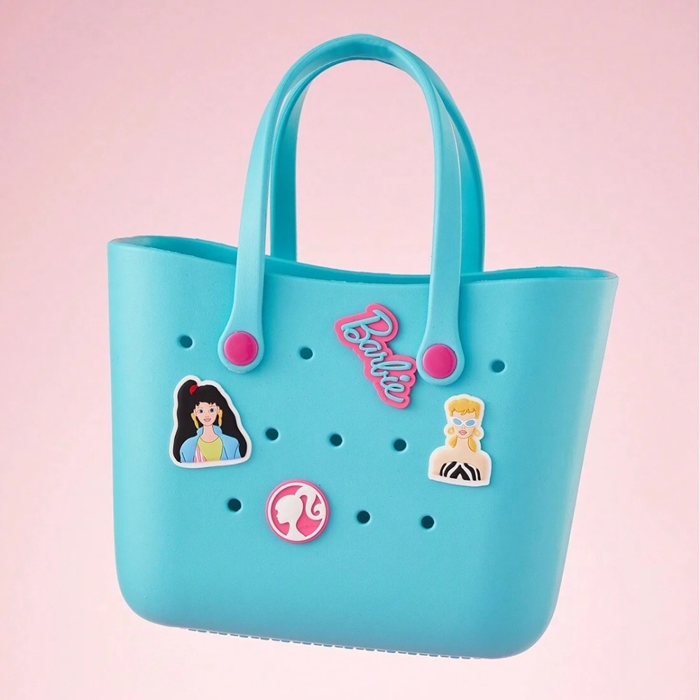 💖 Barbie Shining Collection Cartoon Tote Bag 💖 Blue Mini Bucket Lunch Travel